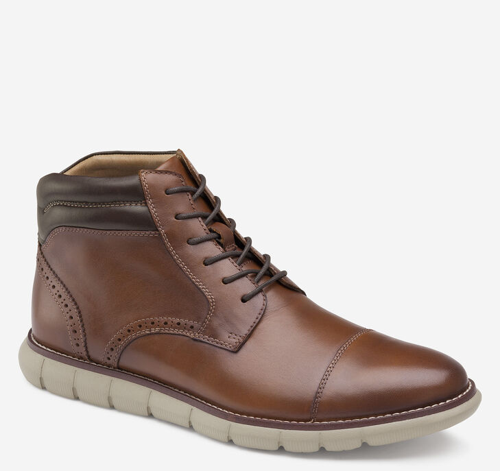 Johnston & Murphy Holden Cap Toe Snörning Kängor Herr - Bruna Stövlar [RI8327590]